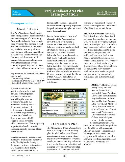 Park Woodlawn Area Plan - Charlotte-Mecklenburg County