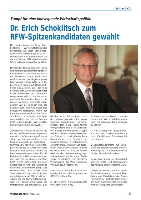 November - RfW Ring Freiheitlicher Wirtschaftstreibender