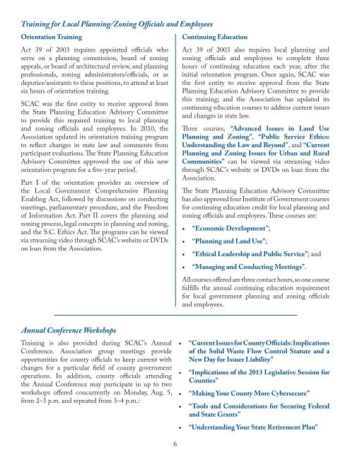 2013 President's Report - South Carolina Association of Counties
