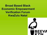 BEEVA KZN presentation - Department of Economic Development ...