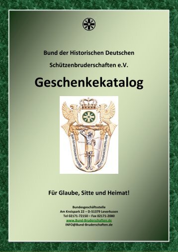 Geschenkekatalog - Bund der Historischen Deutschen ...