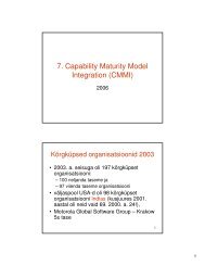 7. Capability Maturity Model Integration (CMMI) - tud.ttu.ee