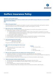 Final_AWZUIN051 - PDS -Golfers Insurance Policy - Zurich Insurance