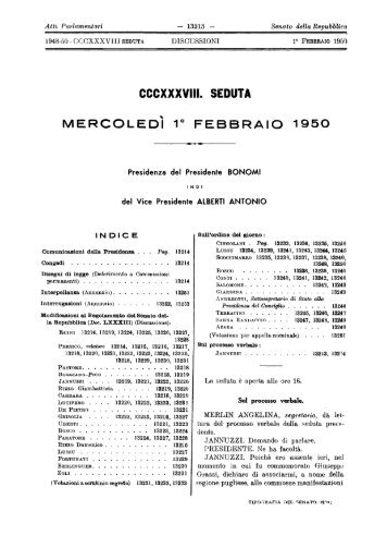 MERCOLEDI 10FEBBRAIO 1950 - Senato della Repubblica