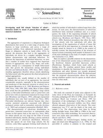 Journal of Theoretical Biology 245 - Paulo R. GuimarÃ£es Jr.