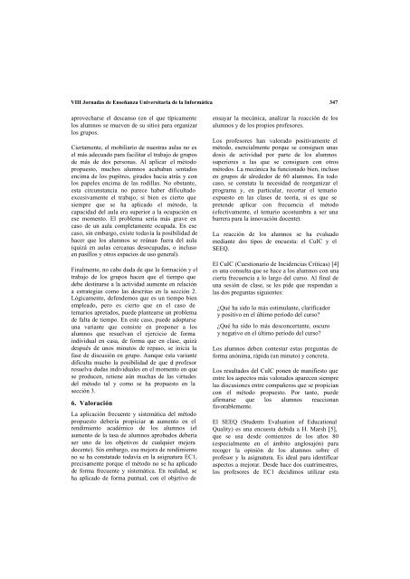 VIII Jornadas de EnseÃ±anza Universitaria de la InformÃ¡tica CÃ¡ceres ...