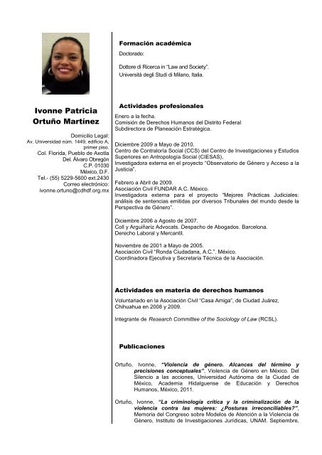 Ivonne Patricia Ortuño Martínez - Comisión de Derechos Humanos ...