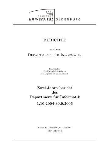 BERICHTE Department für Informatik Zwei-Jahresbericht des ...