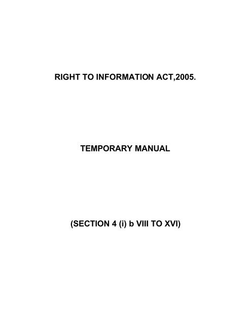 right to information act 2005 - Directorate of Employment and Training