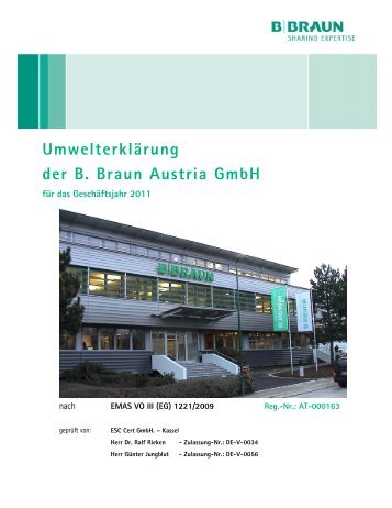 Umwelterklärung der B. Braun Austria GmbH für das Geschäftsjahr ...