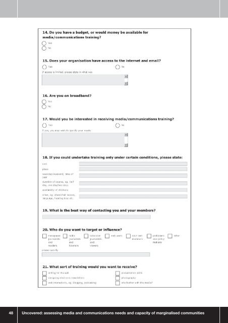 Uncovered: assessing media and communications needs ... - ICAR