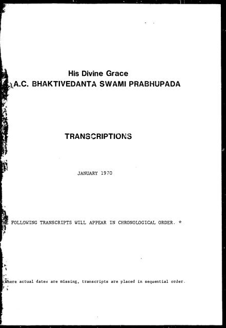 1970 - Prabhupada