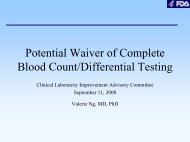 Potential Waiver of Complete Blood Count/Differential Testing