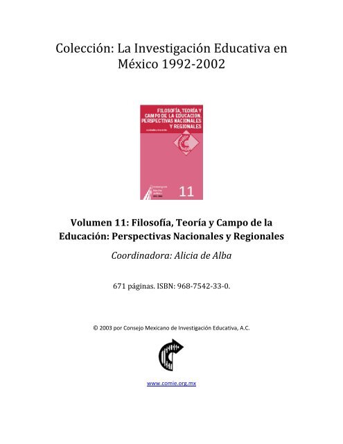 Texto Completo Consejo Mexicano De Investigacia N Educativa Ac