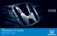 Warranty Guide - Honda Canada