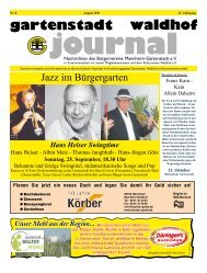 Gartenstadt Waldhof Journal 08/2011 - Bürgerverein Gartenstadt