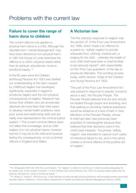 The criminal law and child neglect: - Action for Children
