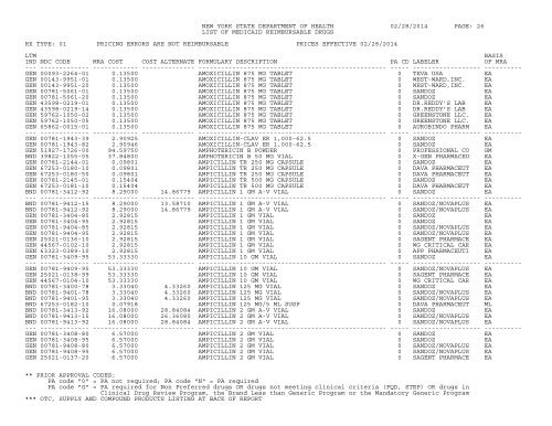 NEW YORK STATE DEPARTMENT OF HEALTH 08/06 ... - eMedNY