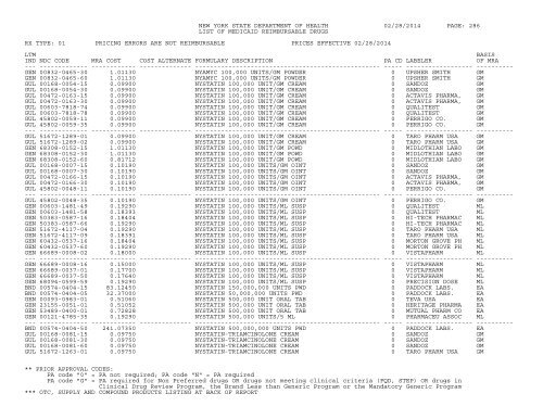 NEW YORK STATE DEPARTMENT OF HEALTH 08/06 ... - eMedNY