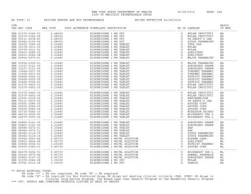 NEW YORK STATE DEPARTMENT OF HEALTH 08/06 ... - eMedNY