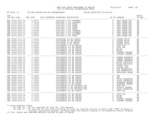 NEW YORK STATE DEPARTMENT OF HEALTH 08/06 ... - eMedNY