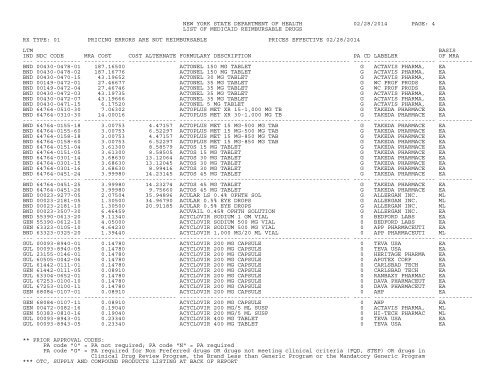 NEW YORK STATE DEPARTMENT OF HEALTH 08/06 ... - eMedNY