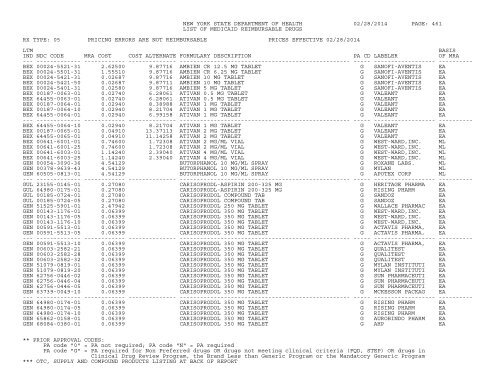 NEW YORK STATE DEPARTMENT OF HEALTH 08/06 ... - eMedNY