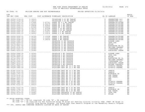 NEW YORK STATE DEPARTMENT OF HEALTH 08/06 ... - eMedNY