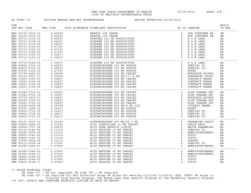 NEW YORK STATE DEPARTMENT OF HEALTH 08/06 ... - eMedNY