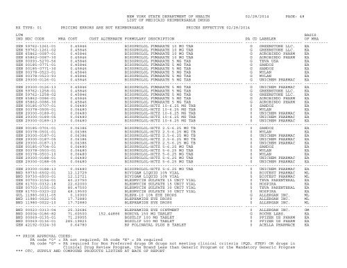 NEW YORK STATE DEPARTMENT OF HEALTH 08/06 ... - eMedNY