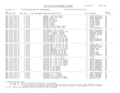 NEW YORK STATE DEPARTMENT OF HEALTH 08/06 ... - eMedNY