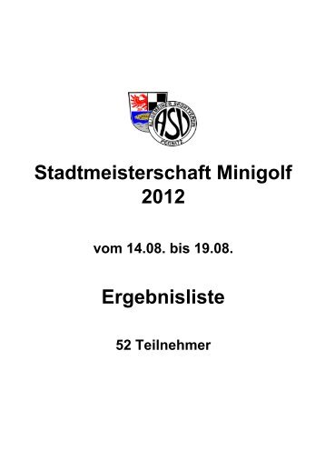 3. CCP Damen I - ASV Pegnitz Minigolf