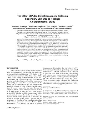 Skin wound healing study on mice (Bioelectromagnetics) - Papimi