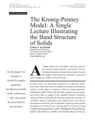 The Kronig-Penney Model: A Single Lecture Illustrating the ... - faraday