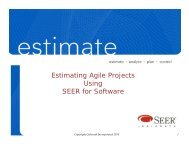 Estimating Agile Projects Using SEER for Software - Galorath