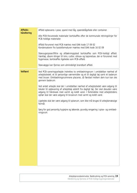 134. hÃ¥ndtering og fjernelse af pcb-holdige bygningsmaterialer