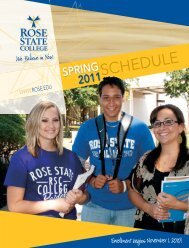Schedule, Spring 2011 - Rose State College