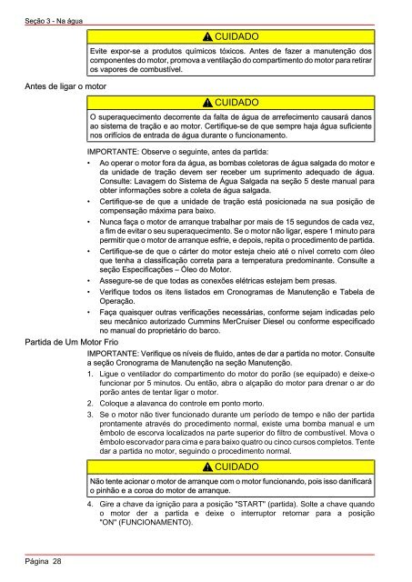 MANUAL DE OPERAÇÃO MANUTENÇÃO E GARANTIA - Mercury