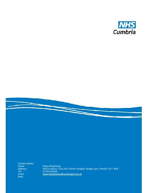 MAJOR INCIDENT PLAN - NHS Cumbria