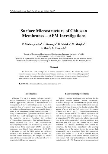 Surface Microstructure of Chitosan Membranes – AFM Investigations