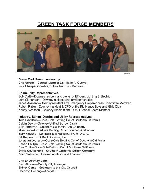 Green Task Force Report - City of Downey
