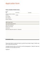 Application Form - Art Gallery of Western Australia