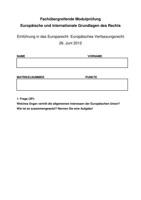 FÃM Juni 2012 - Institut fÃ¼r Europarecht, Internationales Recht und ...