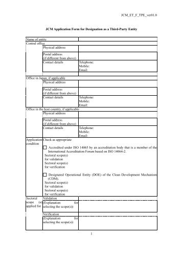 JCM_ET_F_TPE_ver01.0 1 JCM Application Form for Designation ...