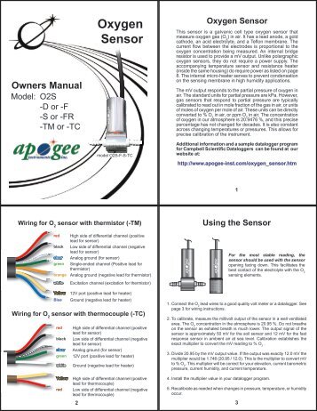 Oxygen Sensor - Apogee Instruments