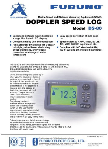 DOPPLER SPEED LOG Model DS-80 - Busse Yachtshop - wheelmark