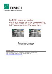 La BMCI lance les cartes VISA BUSINESS et VISA ... - BNP Paribas