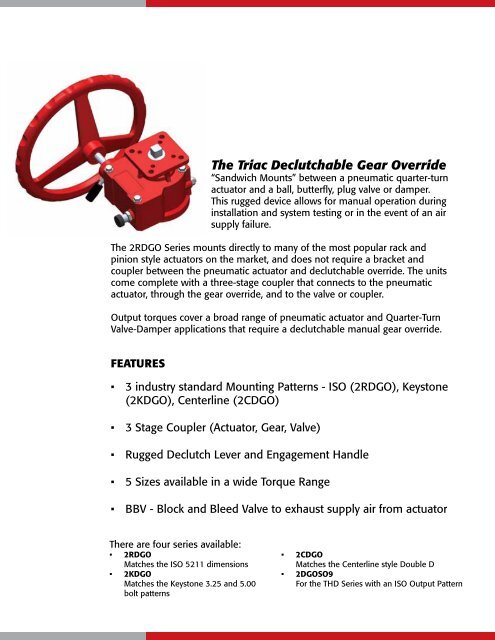 The Triac Declutchable Gear Override - AT Controls