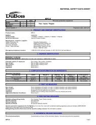 MSDS - DuBois Chemicals Online Store