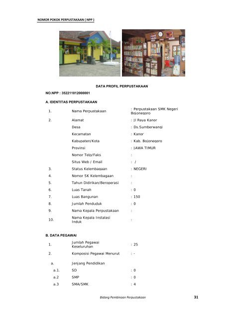 Nomor Pokok Perpustakaan - Badan Perpustakaan dan Kearsipan ...